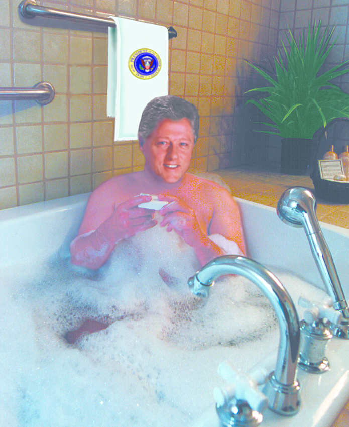 Clinton Uses Power of Make-Believe to Turn Bar of Soap Into Tugboat