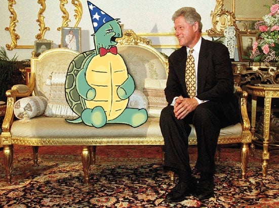 Clinton Holds Summit With Magic Turtle