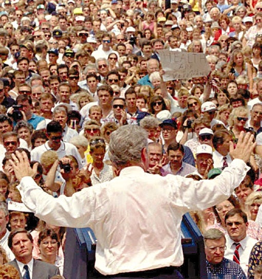 Crowd Of Voters Cheers Patronizing Rhetoric