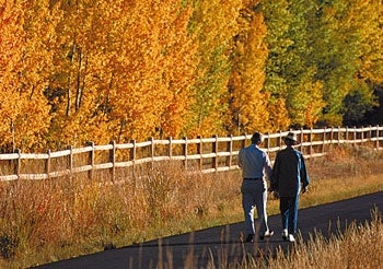 White Couple Admires Fall Colors