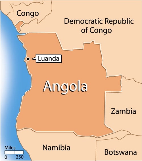 Land Mine Seizes Power In Angola