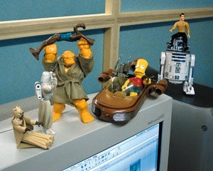 Action Figures Set Cubicle Apart