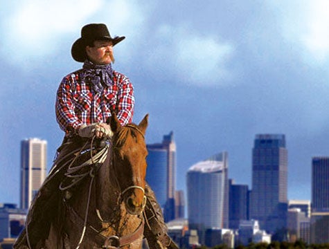 Man On Horse Hates City