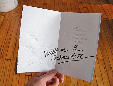 Signature Dominates Sympathy Card