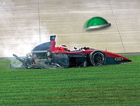 Projectile Green Turtle Shell Involved In Controversial IndyCar Race Finish