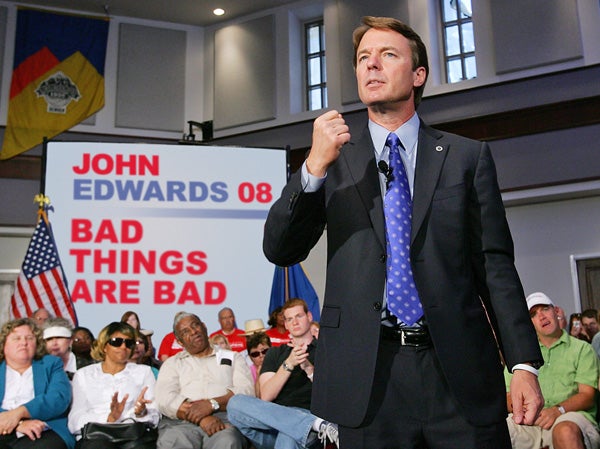 John Edwards Vows To End All Bad Things By 2011