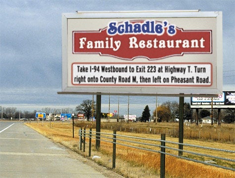 Highway Billboard Urges 75-Mile Detour