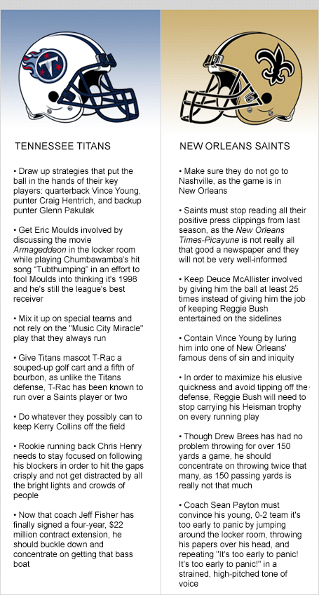 Tennessee Titans vs. New Orleans Saints