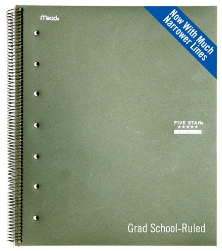 Mead Releases New Grad-School-Ruled Notebook