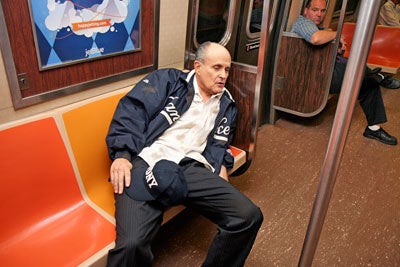 Giuliani Spotted Sleeping On New York City Subway