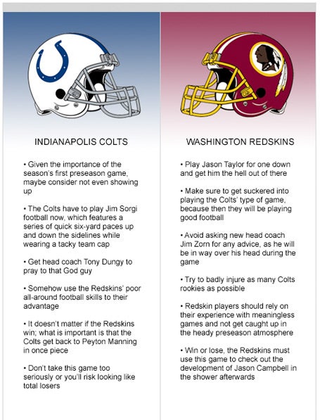 Colts vs. Redskins