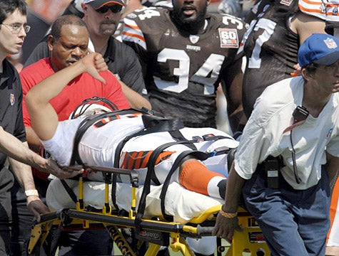 Injured Player Gives Thumbs-Down While Being Carted Off Field