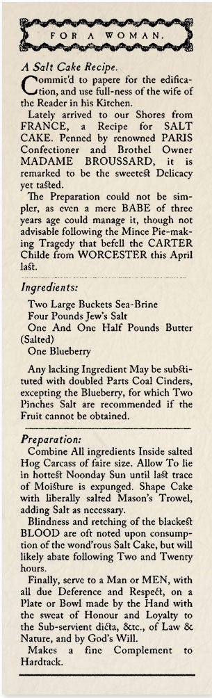 Historical Archives: A Salt Cake Recipe