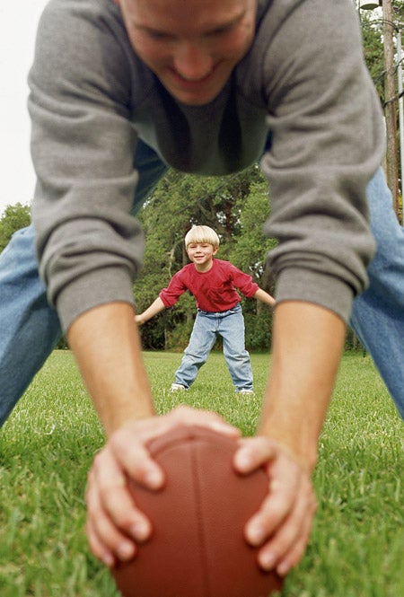 Long-Snapper And Son Long-Snap A Few Balls Around Backyard