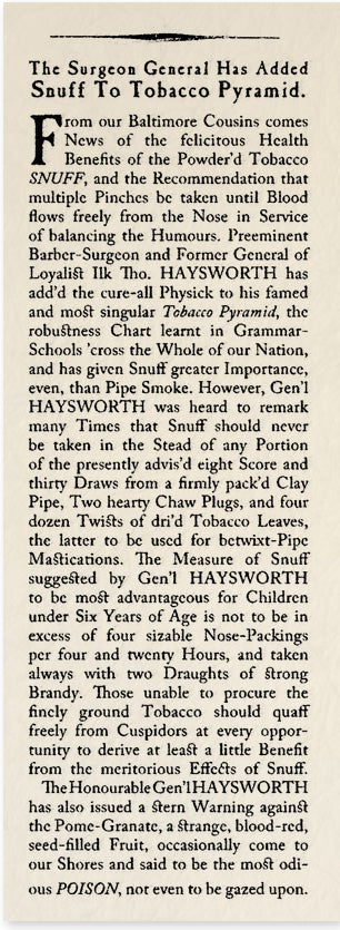 Historical Archives: The Surgeon General Has Added Snuff To Tobacco Pyramid