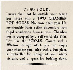 Historical Archives: To Be Sold – Two Chamber Pot House