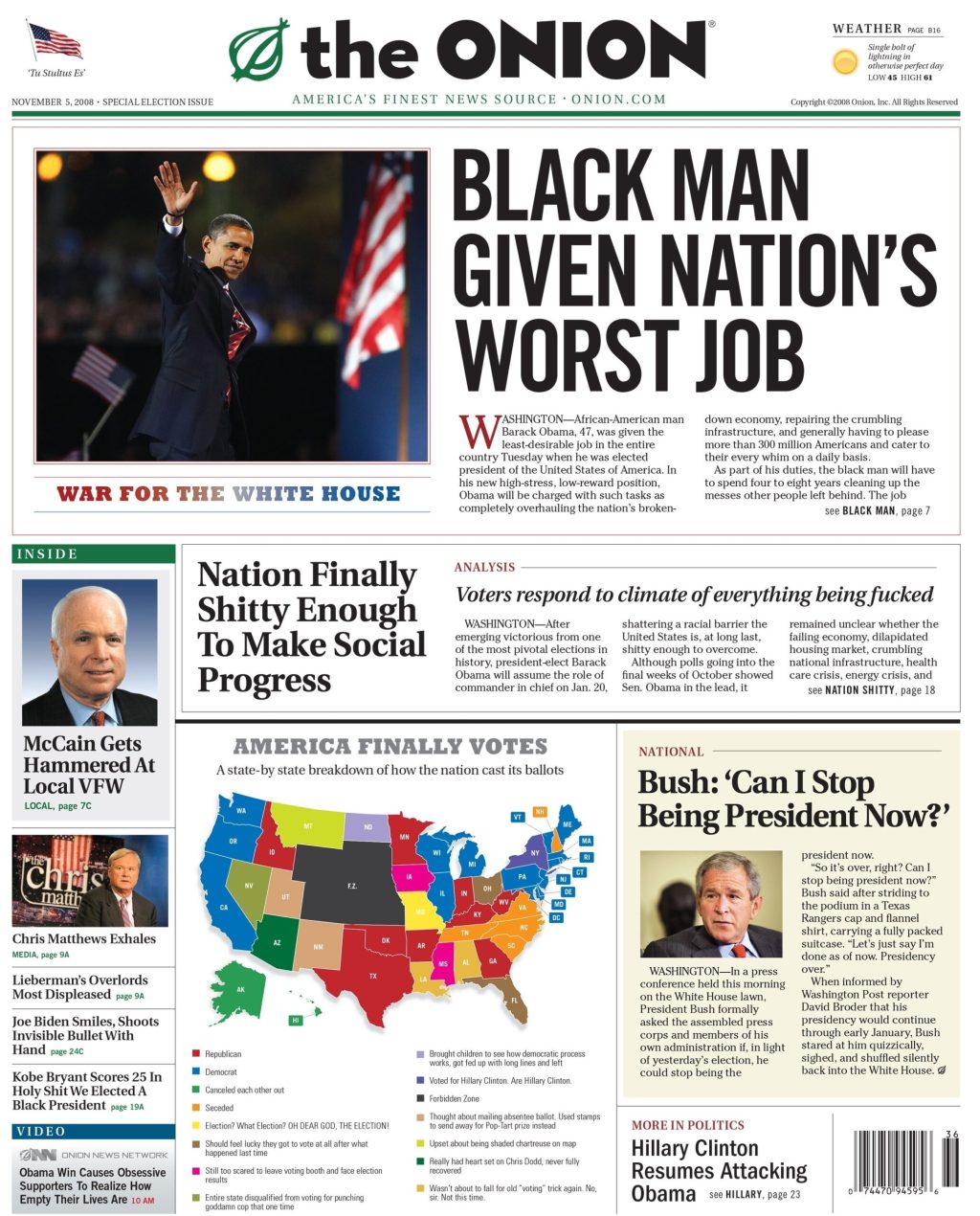 Today's Historic Front Page: Nov. 5, 2008