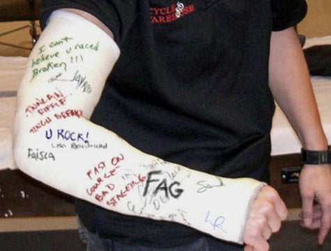 Bully Tragically Trusted To Sign Arm Cast