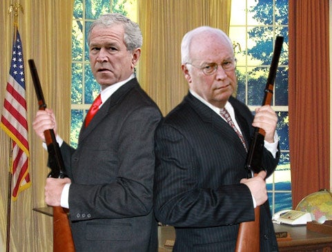 Bush, Cheney Stand Back-To-Back, Cock Shotguns One Last Time