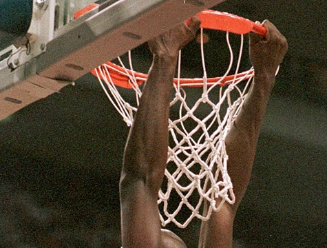 Terrified Rookie Afraid To Let Go Of Rim After Dunk