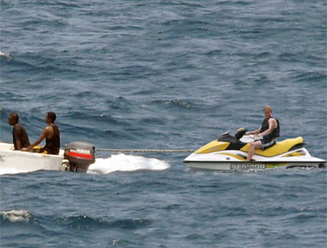 Somali Pirates Tow Guy With Stalled Jet Ski