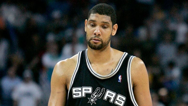 Tim Duncan Hams It Up For Crowd By Arching Left Eyebrow Slightly