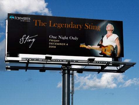 Billboard Seems Oddly Proud Sting Will Be Playing At Foxwoods Casino