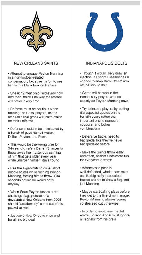 SUPER BOWL XLIV: New Orleans Saints Vs. Indianapolis Colts