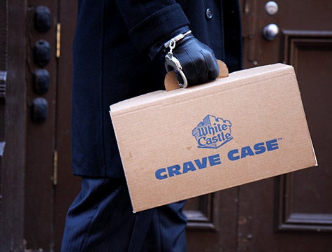 White Castle Crave Case Handcuffed To Wrist