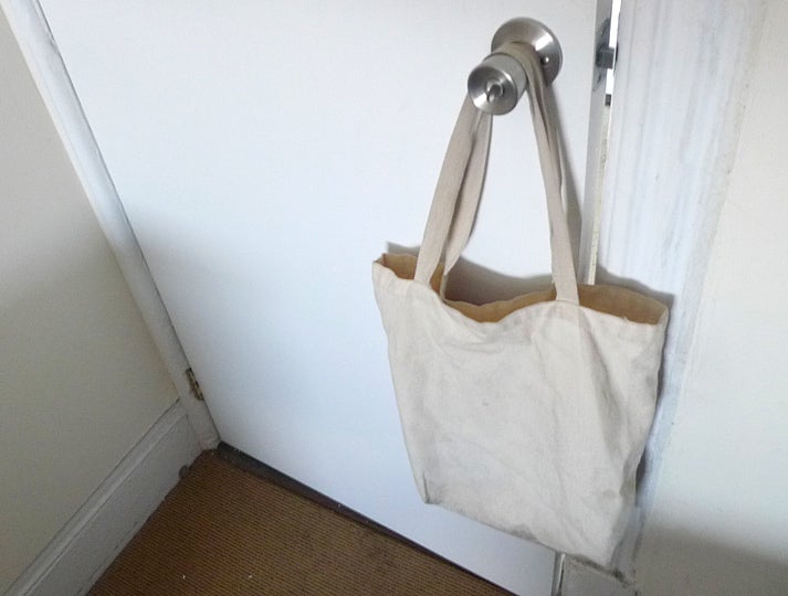 Canvas Shopping Bag Celebrates Third Year On Doorknob