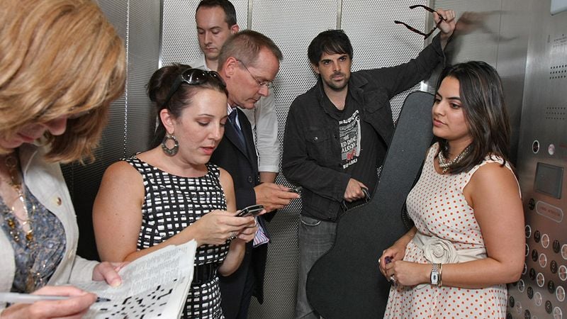 Guy Carrying Guitar Case On Elevator Envied By Everyone On Elevator, Imagines Guy