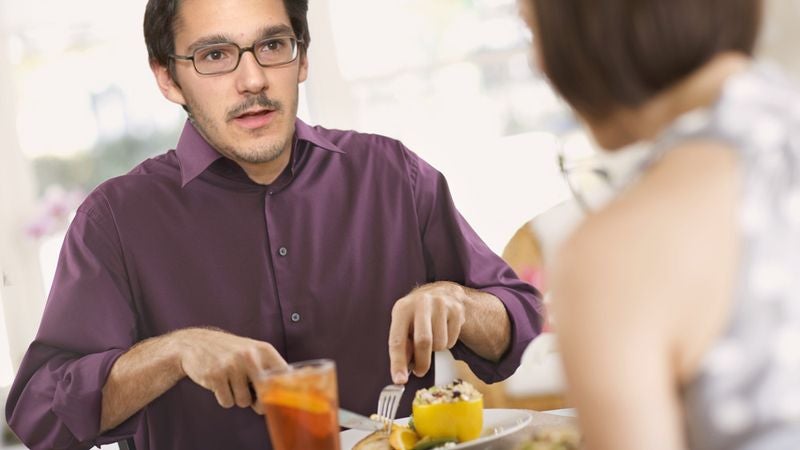 Horrified Man Looks On Powerlessly As He Ruins Date