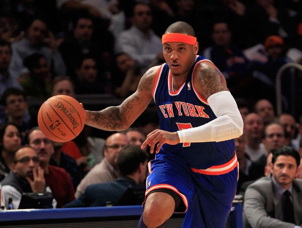 Dribbling Carmelo Anthony Demands Ball