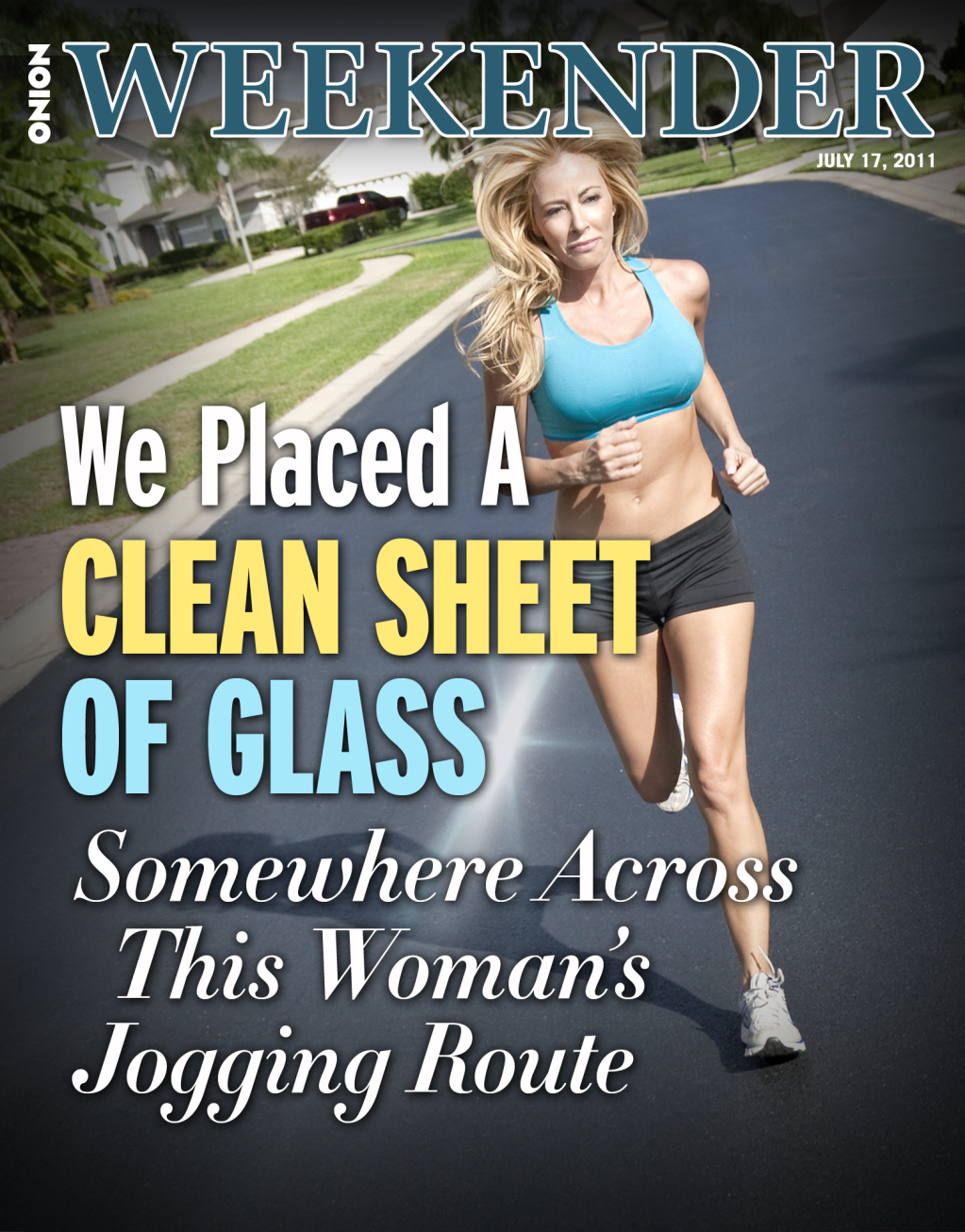 We Placed A Clean Sheet Of Glass Somewhere Across This Woman's Jogging Route