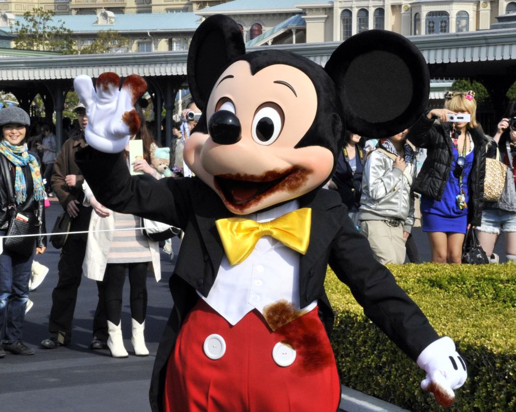 Man In Mickey Mouse Suit Obviously Attempted To Eat Ribs