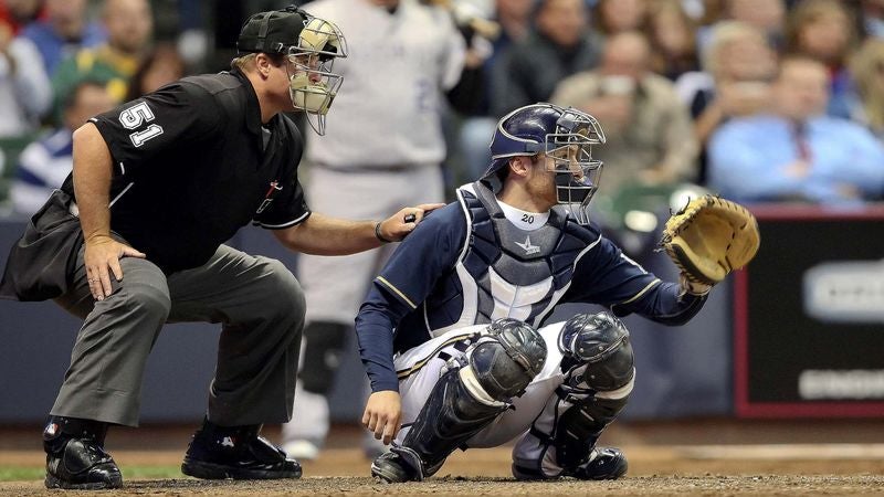 Umpire Asks Catcher To Move Up A Little