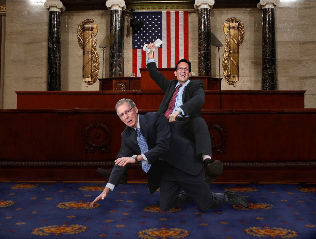 Eric Cantor Tossed By Bucking Mitch McConnell During Congressional Rodeo