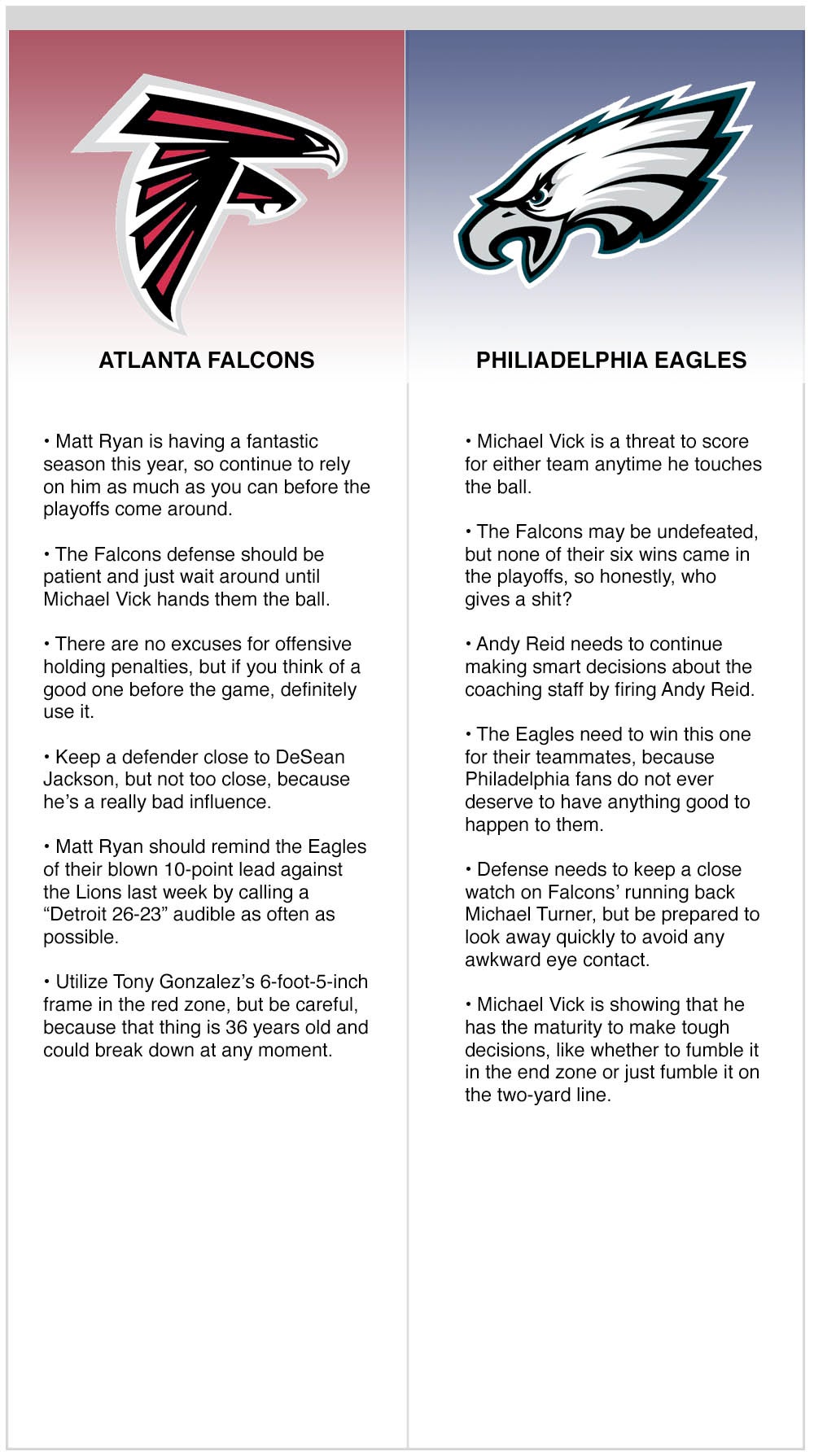 Falcons vs. Eagles