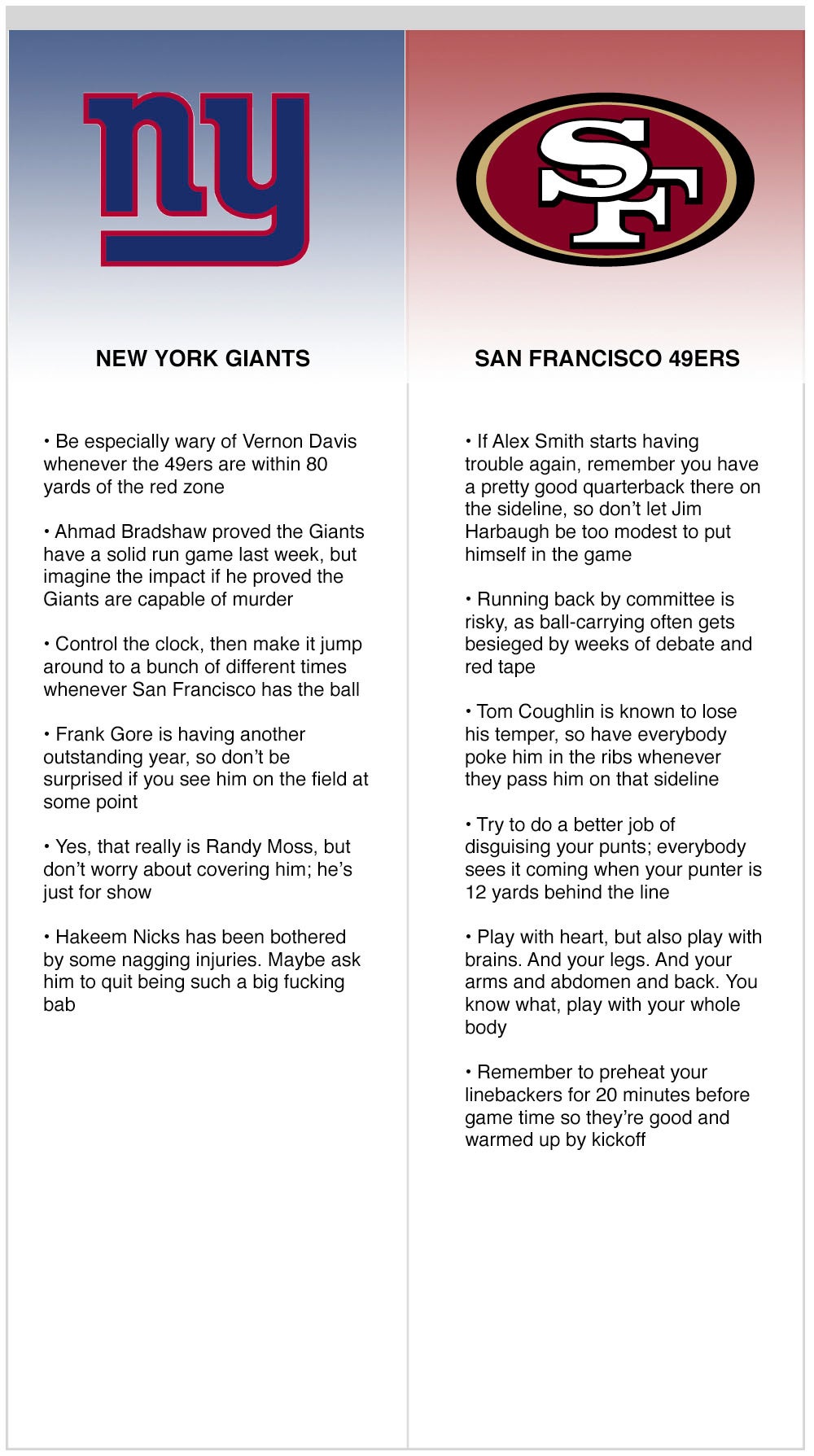 Giants vs. Niners