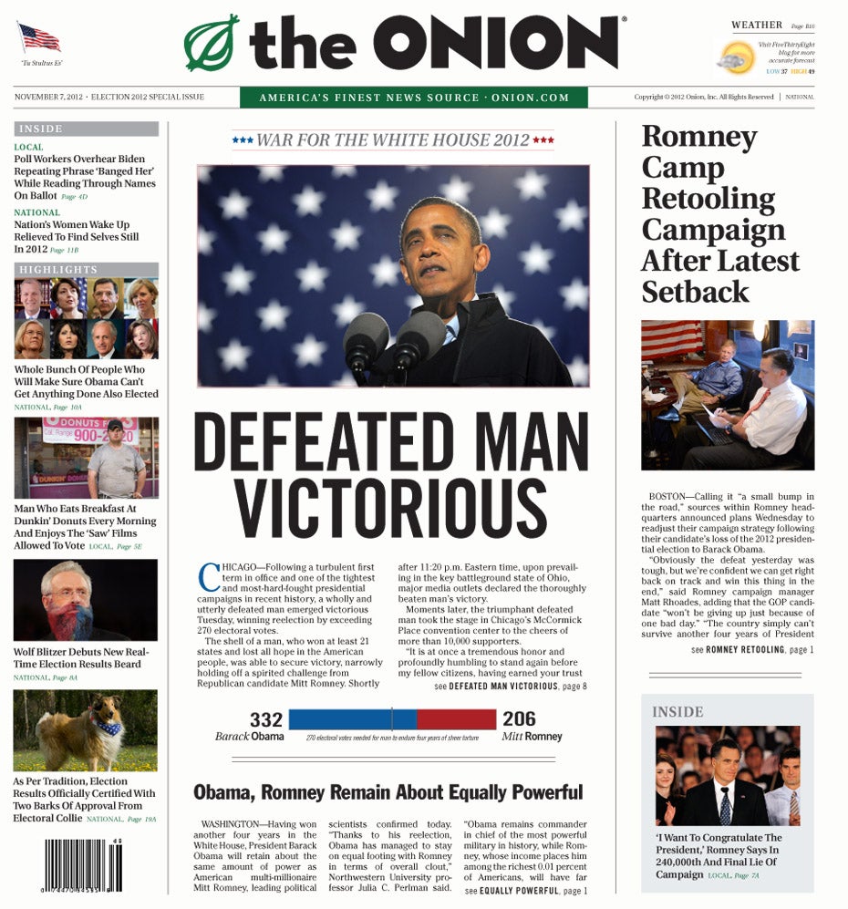 Today's Historic Front Page: Nov. 7, 2012