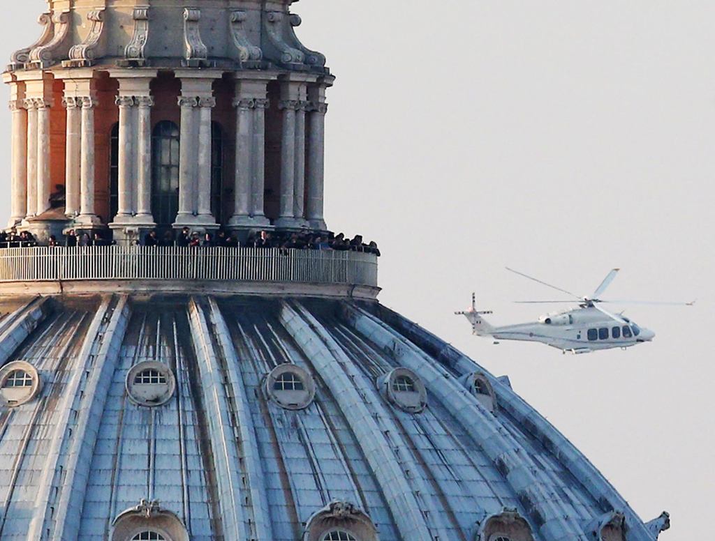 Pope Benedict Leaves Church In Helicopter With LeBron James, Paul Feig For Some Reason