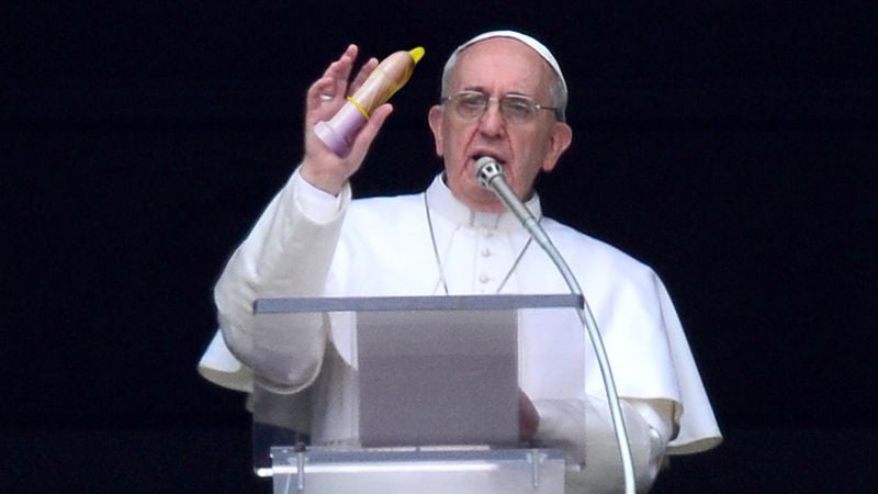 Bold New Pope Shows Crowd In Saint Peter's Square How To Apply Condom