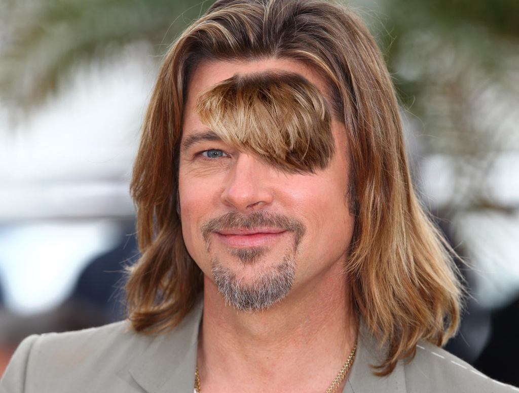 Brad Pitt Decides To Grow Out Forehead Hair