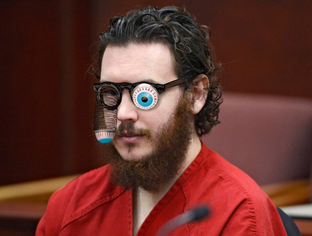 James Holmes Shows Up To Court Wearing Glasses With Eyeballs Dangling Out On Springs 