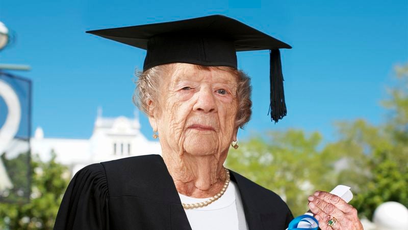 Crowd Cheers As 93-Year-Old Fuckup Finally Graduates From College