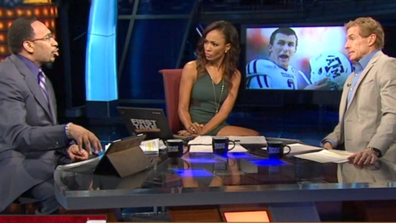 Nation Feels Fucking Awful For Woman Who Sits Between Skip Bayless, Stephen A. Smith