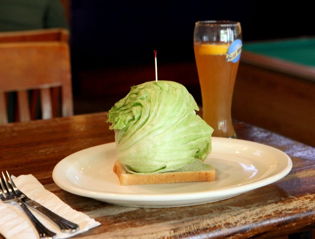 Vegetarian Option Just Iceberg Lettuce On Bread