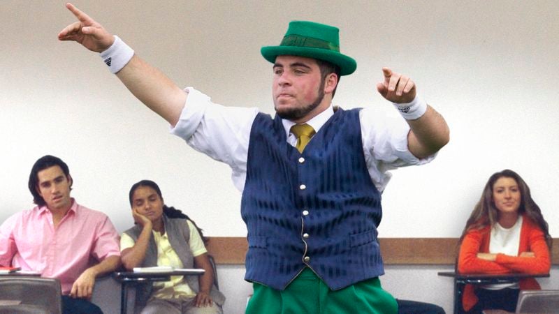 Linguistics Professor Tells Notre Dame Leprechaun To Sit The Fuck Down In Class