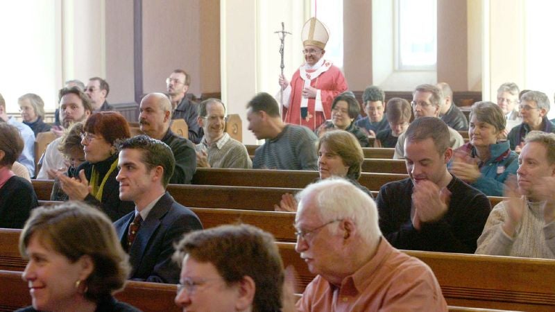 Gay Couple Weirded Out By Pope Francis Standing In Back Of Wedding Ceremony