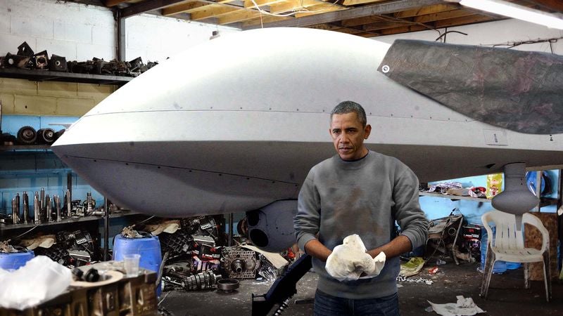 Obama Spends Afternoon In Garage Restoring Classic Drone